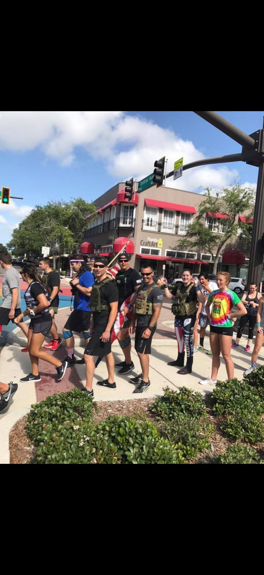 Community ruck event through downtown St. Petersburg